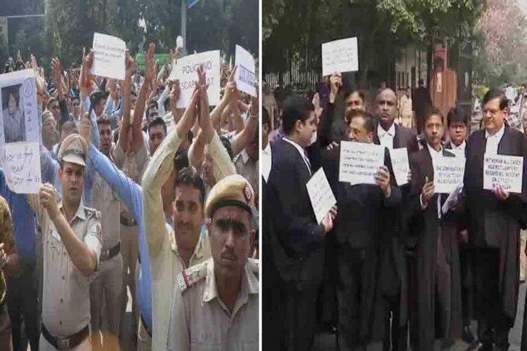 delhi police and lawyer dispute