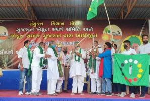 किसान आंदोलन: राकेश टिकैत ने किसानों से कहा- 'गुजरात में बैरिकेड तोड़ने का वक़्त आ गया है'